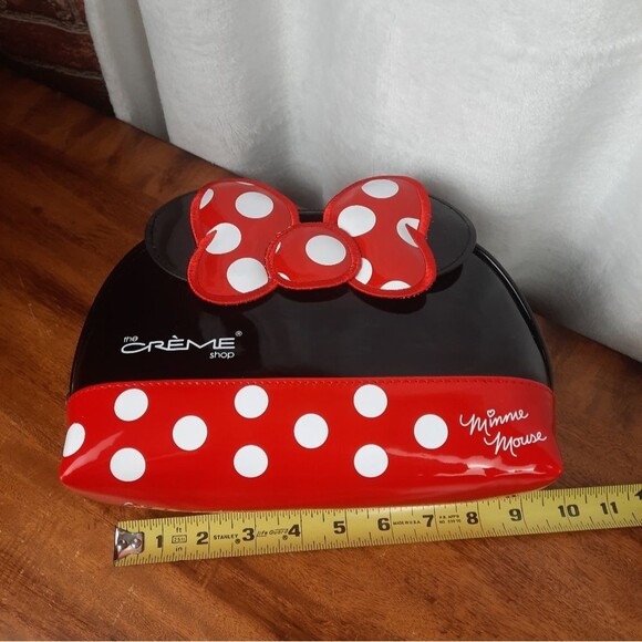 Disney Minnie Mouse Black and Red Polka-Dot Patent Leather Cosmetic Case - Picture 10 of 11